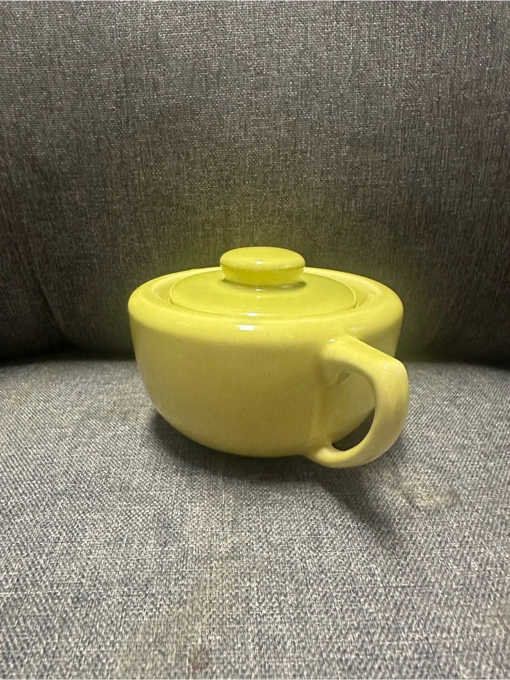 Rare Vintage Bauer Plainware Pottery Sugar Bowl in Chartreuse